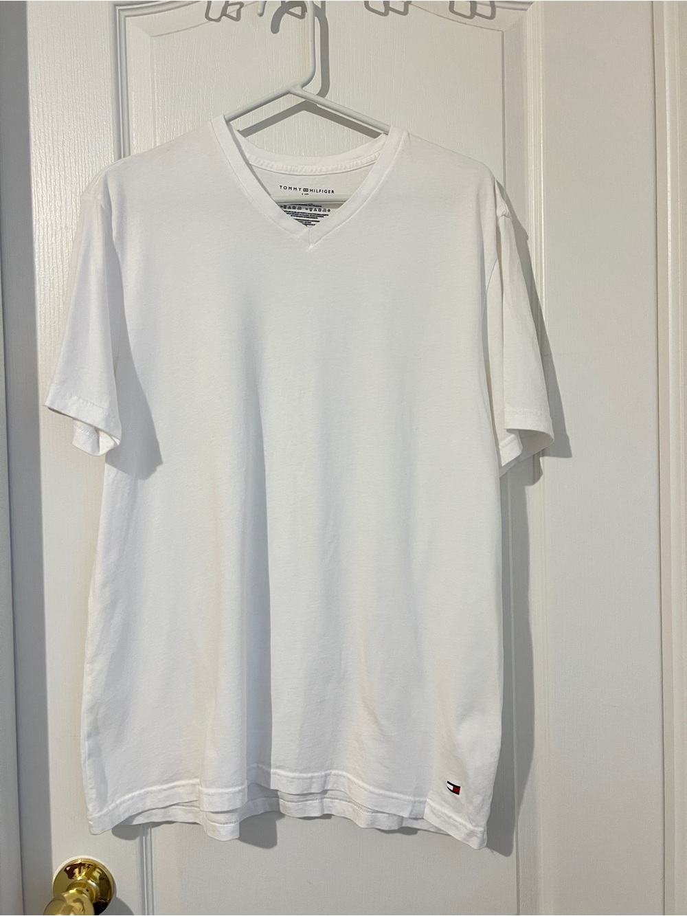 Tommy Hilfiger White V-Neck Short Sleeve Tee